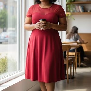 SHEIN Red Midi Dress